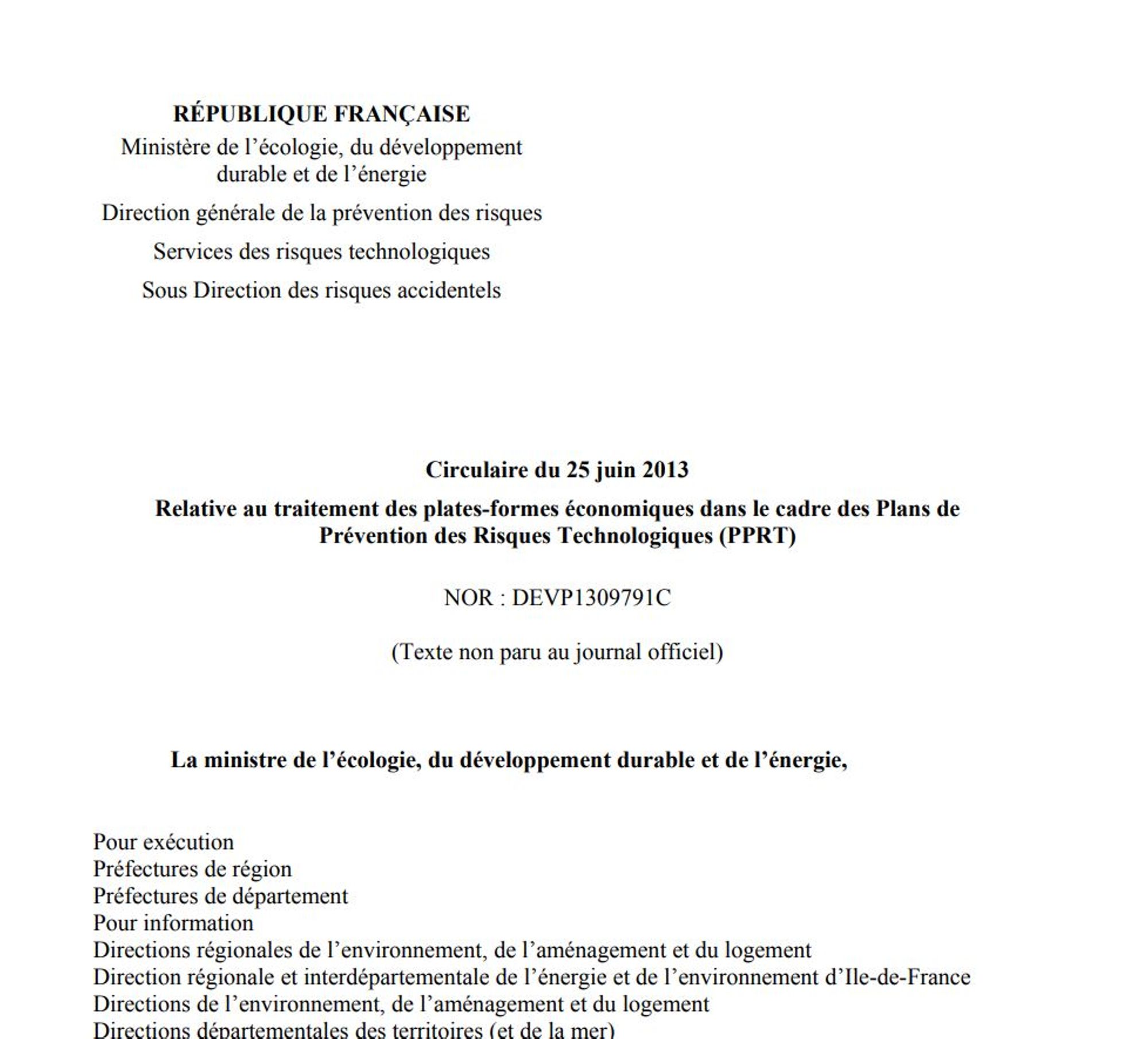 La circulaire plateforme