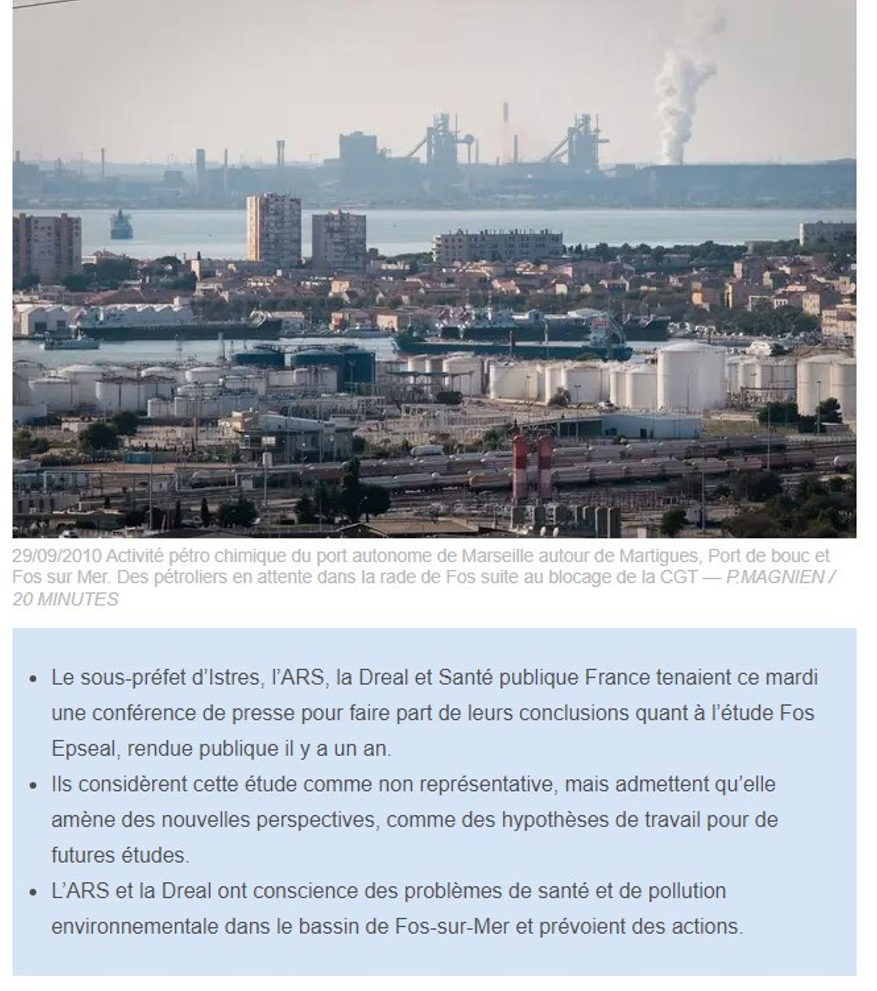 Pollution à Fos-sur-Mer : Davantage de cancer, mais les autorités ne veulent pas faire le lien avec la pollution