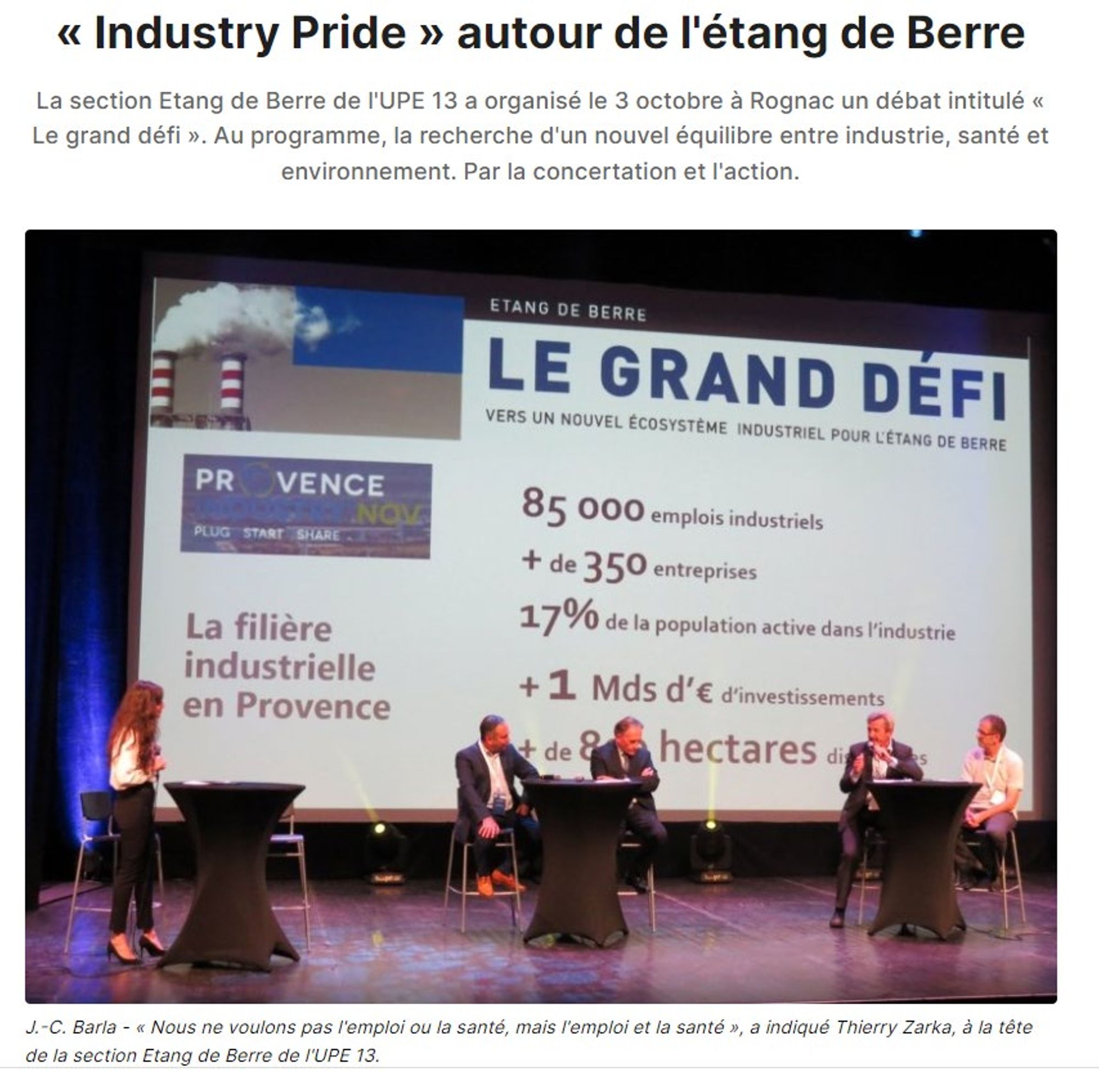 "Industry Pride" autour de l'étang de Berre 
